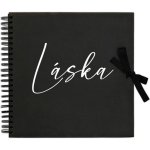 Svatební kniha hostů černá 30 x 30 cm - LÁSKA – Zboží Dáma