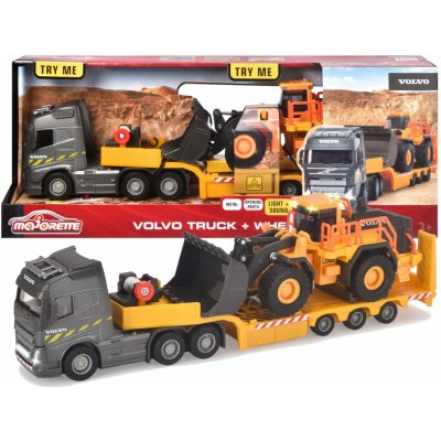 Majorette Kamion s nakladačem Volvo Truck & Wheel Loader 35 cm délka se zvukem a světlem – Zboží Dáma