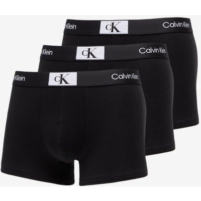 Calvin Klein ´96 Cotton Stretch Trunks 3-Pack Black/ Black/ Black – Zboží Mobilmania