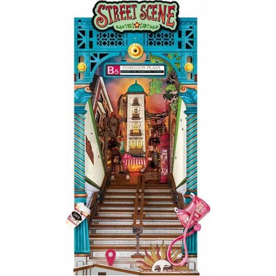 RoboTime Rolife DIY 3D Zarážka na knihy: Ulička s LED osvětlením 196 dílků – Zboží Dáma