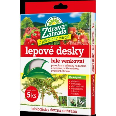 Maják ostaní Lepové desky ZDRAVÁ ZAHRADA bílé na pilatky 15x20cm 5 ks – Sleviste.cz