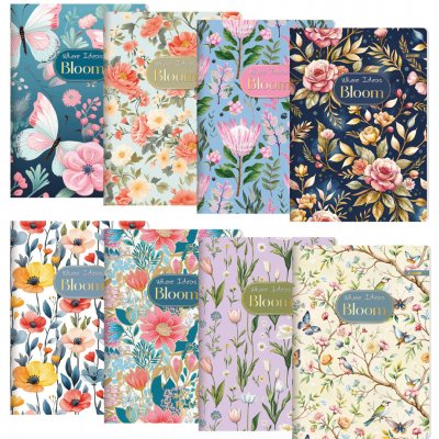 JUNIOR Zápisník A5 linkovaný 544 Exclusive Bloom – Zboží Dáma