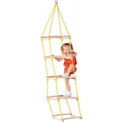 Woody DŘEVO žebřík dětský provazový čtyřhranný 40 x 40 x 195 cm závěsný – Zboží Mobilmania