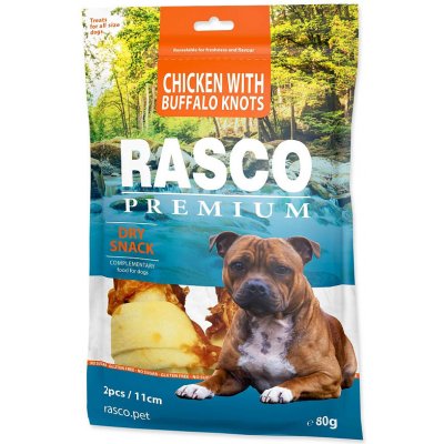 Rasco Premium buvolí kůže obalená kuřecím uzly 11cm 80 g – Zbozi.Blesk.cz