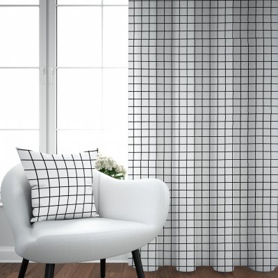 Ervi Bavlněný závěs - Elegantní bílé čtverce – Hledejceny.cz