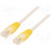 síťový kabel Qoltec 50360 Patch, U/UTP, 5, drát, CCA, 10m, bílo-žlutý
