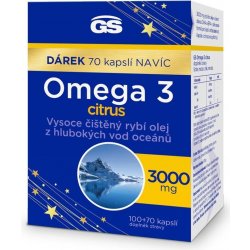 GS Omega 3 citrus 3000 mg 60 + 30 kapslí