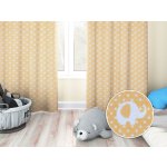 Biante Dětský bavlněný závěs Sandra SA-305 Sloníci a puntíky na žlutém 150x190 cm – Zboží Mobilmania
