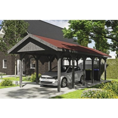 SKAN HOLZ Přístřešek na auto Wallgau 380 x 900 cm břidlicově šedý – Zbozi.Blesk.cz