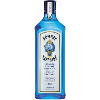 Bombay Sapphire London Dry Gin 40% 1 l (holá láhev)