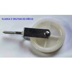 Nylonová kladka 40mm s vrutem do dřeva, – Hledejceny.cz