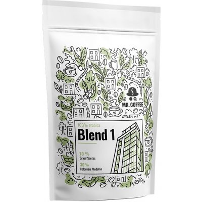 Mr. Coffee Pražená káva 100% arabica Espresso směs Blend 1 70% Brasil Santos, 30% Colombia Medellín zrnková 0,5 kg – Hledejceny.cz
