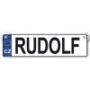 Žertovný předmět Nekupto Originální SPZ cedulka se jménem RUDOLF