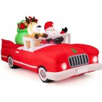 Vánoční dekorace Santa Claus TT10024DE v kabrioletu s LED osvětlením - A COSTWAY – Hledejceny.cz