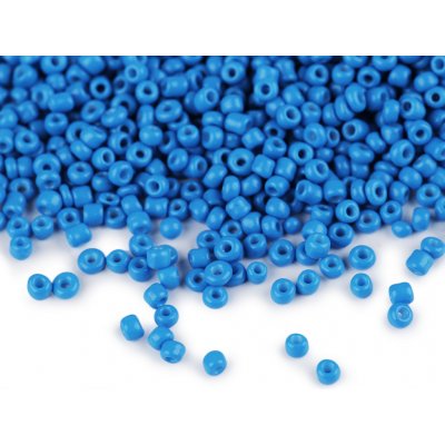 Rokajl 12/0 - 2 mm neprůhledný - modrá (50 g) – Hledejceny.cz