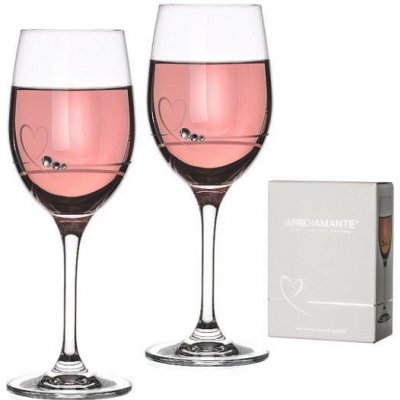 Diamante sklenice na bílé víno se Swarovski krystaly Petit Heart 2 x 240 ml – Zbozi.Blesk.cz