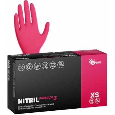 Espeon NITRIL PREMIUM3 nepudrované červené 100 ks – Zboží Dáma