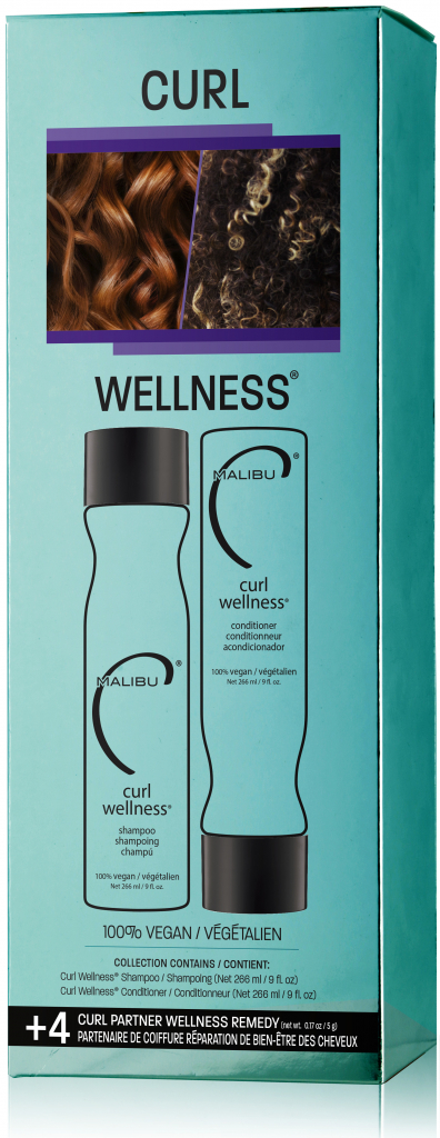 Malibu Curl Wellness Collection šampon 266 ml + kondicionér 266 ml + wellness sáčky 4 ks dárková sada