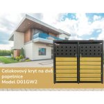 Scorpion elektro Přístřešek na 2 popelnice D01GW2 celokovový kryt antracit hnědý – Zboží Dáma
