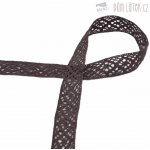 Krajka paličkovaná tmavě hnědá, šíře 20 mm – Zboží Mobilmania