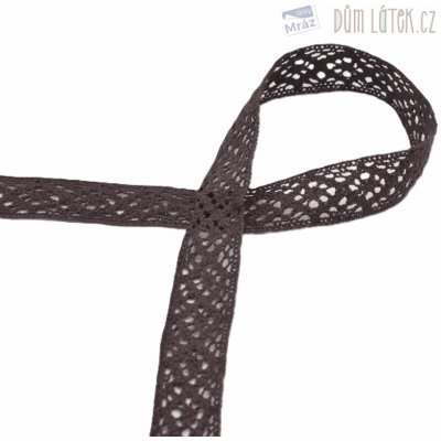 Krajka paličkovaná tmavě hnědá, šíře 20 mm – Zboží Mobilmania