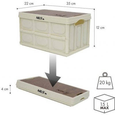 Nils Skládací přepravka Camp NCB4007 s dřevěným víkem 2 v 1 50 l – Zbozi.Blesk.cz