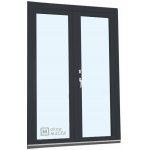 Kömmerling balkonové dveře 70 AD O+OS klapačka levé antracit/bílá 120 x 210 cm oboustranná klika + FAB + hliníkový práh – Hledejceny.cz