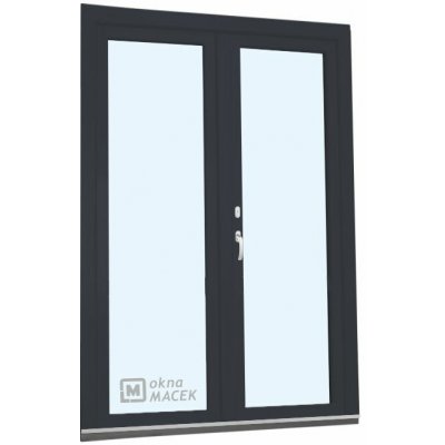 Kömmerling balkonové dveře 70 AD O+OS klapačka levé antracit/bílá 120 x 210 cm oboustranná klika + FAB + hliníkový práh – Hledejceny.cz