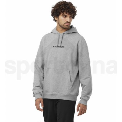 Salomon Logo Pull Over Hoody M LC2219900 heather grey