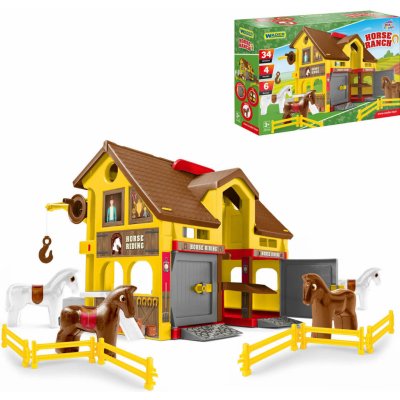 WADER Play House - Ranč s koňmi plast + kůň 4ks – Hledejceny.cz