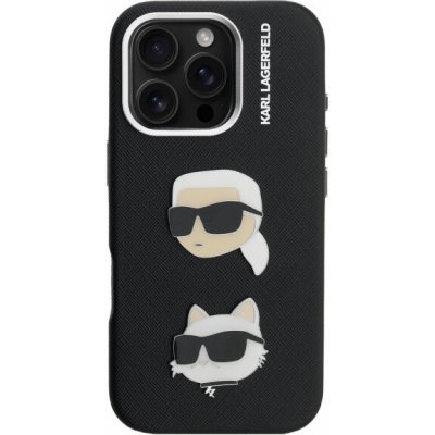 Karl Lagerfeld Grained K&CH Heads kryt pro iPhone 16 Pro - černý 57983125021 – Zboží Mobilmania