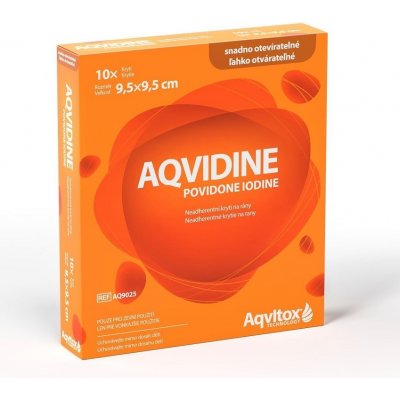 Aqvidine Povidone Iodine 9,5 x 9,5 cm 10 ks