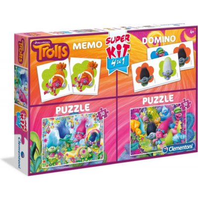 Clementoni 08214 Trolls 2x30 dílků +memo+domino – Zboží Mobilmania