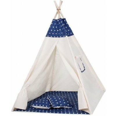 Bestent Dětský stan Teepee s polštáři Hvězdy modrý – Zboží Mobilmania
