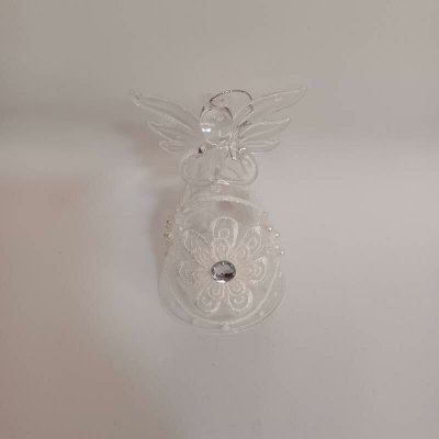 DECOLED Skleněný anděl 7 × 11 cm čiré sklo – Hledejceny.cz