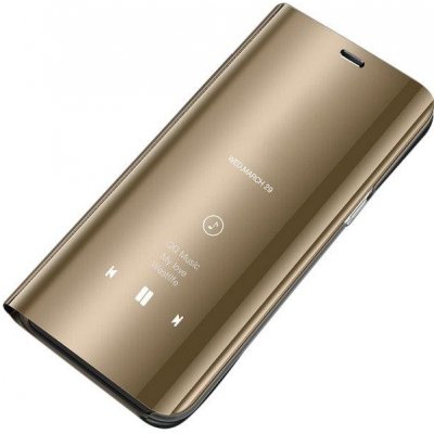 Pouzdro Beweare Clear View neoriginální Samsung Galaxy S10 - zlaté – Zboží Mobilmania