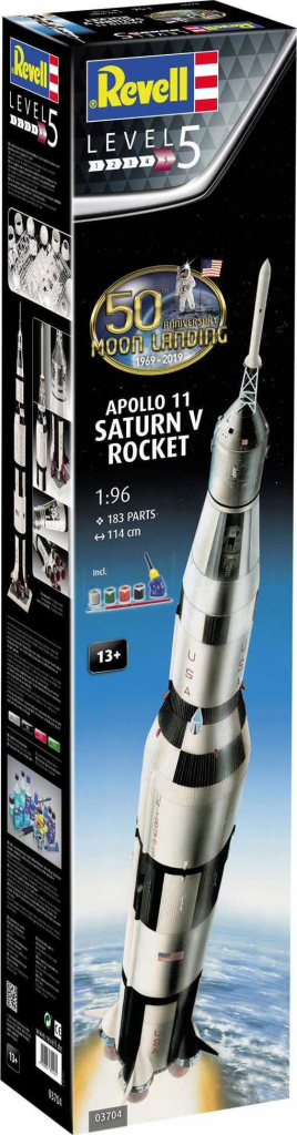 Revell Gift Set 03704 Apollo 11 Saturn V Rocket 50 Years Moon Landing 1:96