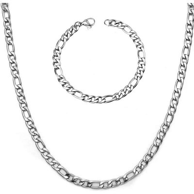 Impress Jewelry Sada z chirurgické oceli Figaro řetízek a náramek 161207173301-8 – Zboží Mobilmania