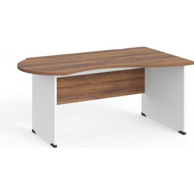 Lenza Rohový stůl Manager 160 x 100 cm, pravý, ořech warmia / bílá – Zboží Dáma