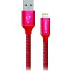 Flex kabel SWISSTEN Colorway Datový Kabel USB/ Apple Lightning/ 2.1A/ 1m/ Červený