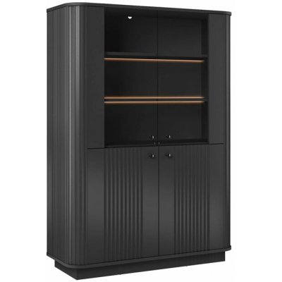Nábytek Bogart Vesper 103 cm čtyřdveřová na soklu černá / černé úchyty – Hledejceny.cz