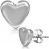 Náušnice Šperky eshop puzetové náušnice z oceli hladké souměrné srdce Q23.17