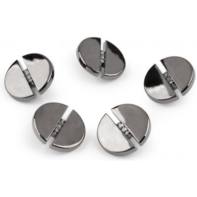 Kovový knoflík s broušenými kamínky velikost 28"; 38", střední, 1 (28") nikl černý – Hledejceny.cz