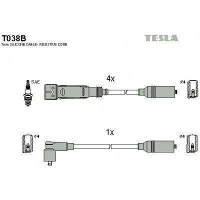 TESLA Sada kabelů pro zapalování T038B – Hledejceny.cz
