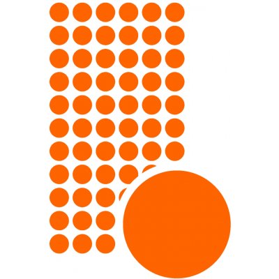 Grafiko | Samolepící kolečka - ORANŽOVÁ - aršík 60ks ø 10 mm – Hledejceny.cz