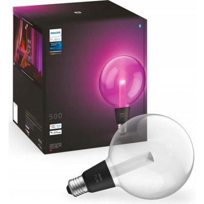 HUE Lightguide LED žárovka E27 G125 6,8W 500lm 2000-6500K RGB CRI80 IP20, stmívatelná – Zboží Živě