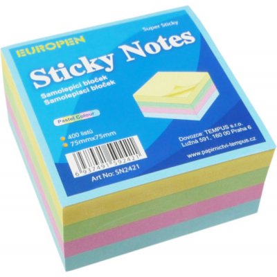Notes Y pastel 75x75mm mix barev /400listů/ – Zboží Dáma
