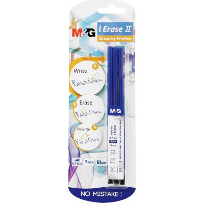 M&G Náplň Gumovací M & G iErase Frixion II 0,7 mm / 3 ks modrá 450858