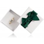 Šperky Eshop Bílá dárková krabička na šperky se zelenou saténovou mašlí Y30.13 – Sleviste.cz