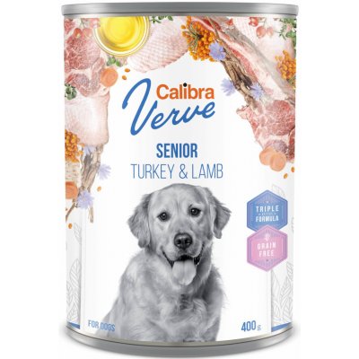 Calibra Dog Verve GF Senior Turkey & Lamb 12x 400 g konzerva